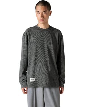 Mizuno Sportstyle Floratech T-shirt Met Lange Mouwen (grijs) - Zwart