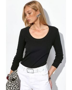 Busem Ribbed Slim-Fit Long-Sleeve Top - Black