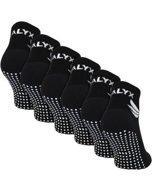 Talyx 6 Pack Bamboo Ankle Grip Socks - Black