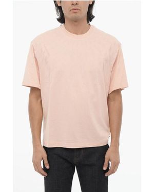 Neil Barrett Slim Fit Fairisle Thunderbolt T-shirt Met Ronde Hals En Top In Roze