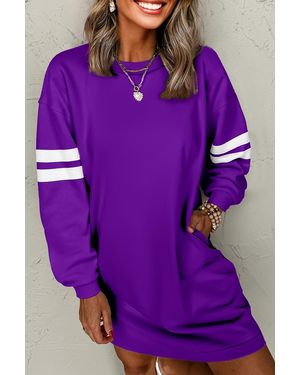Everyday the Label Striped Sleeve Dress - Purple