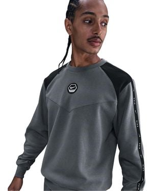 Nike Sweatshirt Met Ronde Hals En Normale Pasvorm, Raglanmouwen /Zwart) - Grijs