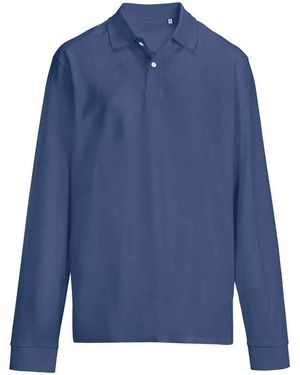 Sol's Adult Pique Long-Sleeved Polo Shirt (Denim) - Blue