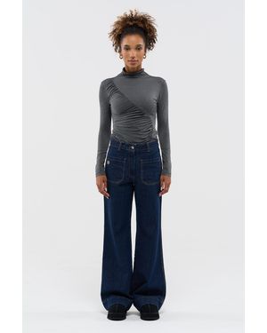 Bennu Donkerblauwe Wide Leg Jeans