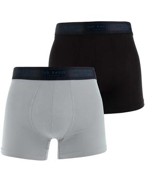 Ted Baker Modal Boxershorts (set Van 2) (zwart Zilver) - Grijs