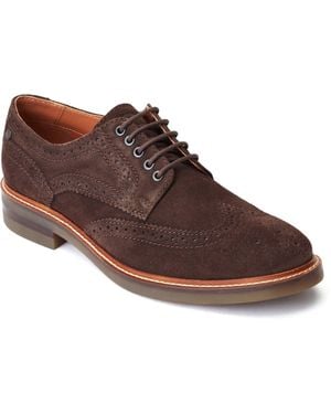 Base London Hatfield Leather Burnt Brogues Shoes - Brown