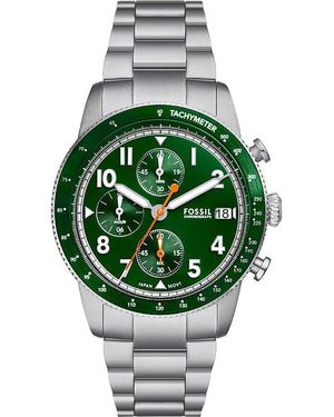 Fossil Sport Tourer Horloge Zilverkleurig Fs6048 - Groen