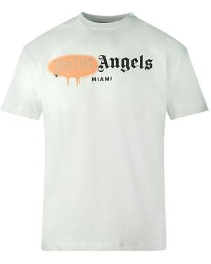 Palm Angels Miami Spray Paint Logo T-Shirt Cotton - White