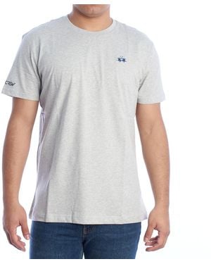 La Martina Regular Fit Short Sleeve T-Shirt Xmr010-Js206 - Blue