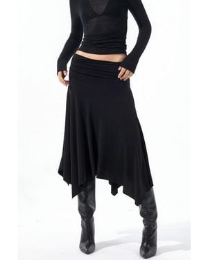 Busem High Waist Maxi Skirt With Drape Detail - Black