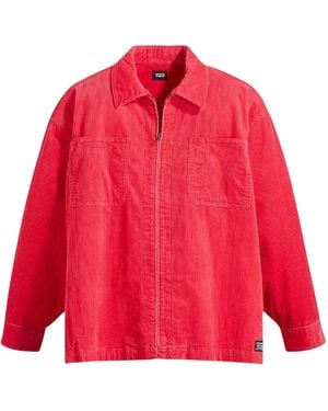 Levi's Levi's Skate Corduroy Relaxed Fit Overshirt (Framboos) - Rood