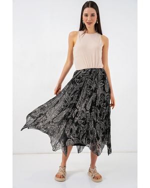 Bigdart High Waist A-Line Midi Skirt - Black