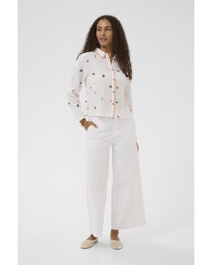 Cream Overhemd Met Lang Mouwen Crwilja Overhemd Met Lang Mouwen Straight Fit - Wit
