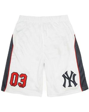 Majestic Nyy Poly Mesh Shorts Textile - White