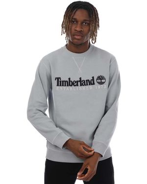 Timberland Sweatshirt Met Ronde Hals Est 1973 (lichtgrijs)