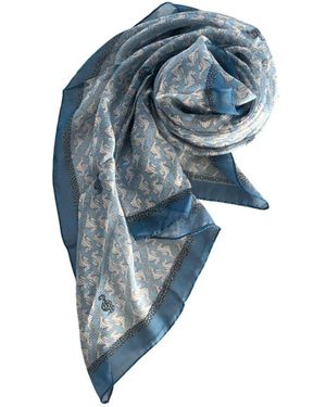Borbonese Blauwe Zijde Vrouwen Sjaal