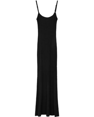 Basiclo Fitted Rib Dress - Zwart