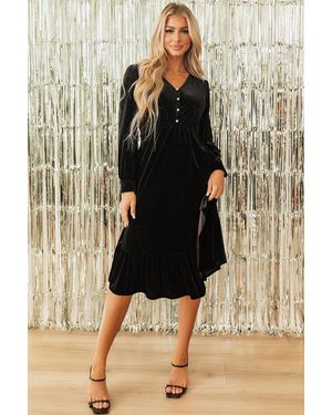 Azura Exchange Velvet Midi-jurk - Naturel