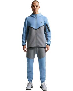 Nike Hoodie Met Ritssluiting En Chevronpatroon /Grijs) - Blauw
