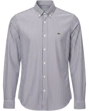 Lacoste Gestreept Normaal Overhemd Met Lange Mouwen /Zwaar) - Blauw