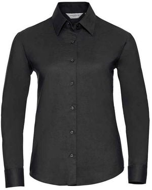 Russell Ladies Oxford Easy-Care Long-Sleeved Shirt - Black
