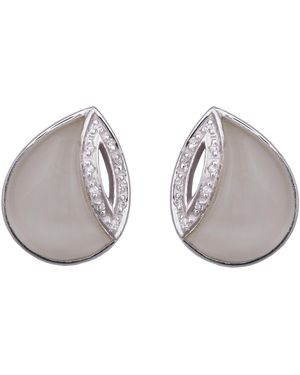 Orphelia 925 Sterling Stud Earrings - Metallic