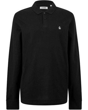Original Penguin Herenpolo Met Lange Mouwen - Zwart