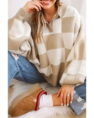 Azura Exchange Geruite Knoptrui - Bruin