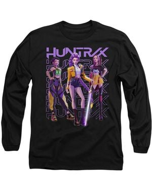 K-Pop Demon Hunters Adult Huntr/X Group Shot Long-Sleeved T-Shirt - Black