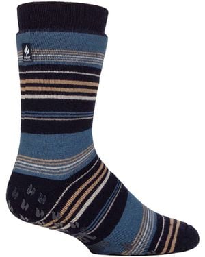 IOMI 1 Pack Thick 3.1 Tog Non Slip Thermal Slipper Socks For Raynauds - Blue