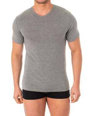 Abanderado Short Sleeve V-Neck T-Shirt A040X - Grey