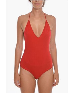 Bottega Veneta Gezellige Body Met Blote Rug Van Kasjmiermix - Rood