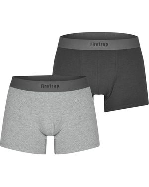 Firetrap Boxershorts Met Herenlogo (Set Van 2) Gemêleerd) - Grijs