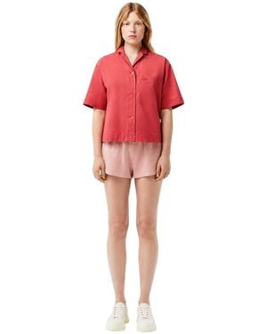 Lacoste Shirt Met Borduursel En Relaxte Pasvorm (Sierra) - Rood