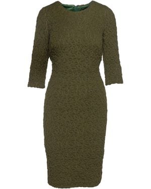 Conquista Jacquard Dress By Fashion - Green
