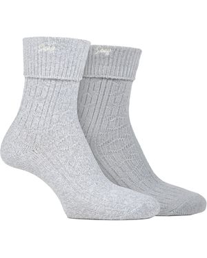 Jeep Ladies Turn Cuff Socks - Grey