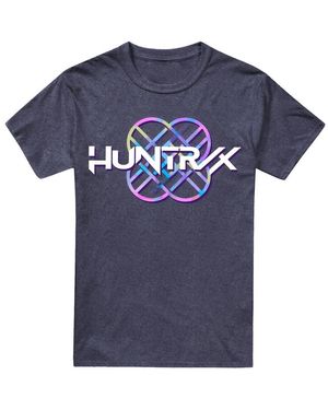 K-Pop Demon Hunters Adult Huntr/X Pastel Heather Logo T-Shirt - Blue