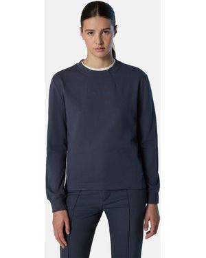 North Sails Sweatshirt Met Ton-Sur-Ton Logo - Blauw
