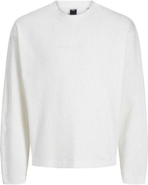 Jack & Jones Jack And Jones Geribde Relaxed Fit Trui (Wolkendanser) - Wit