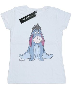 Disney Ladies Winnie The Pooh Classic Eeyore Cotton T-Shirt - Blue