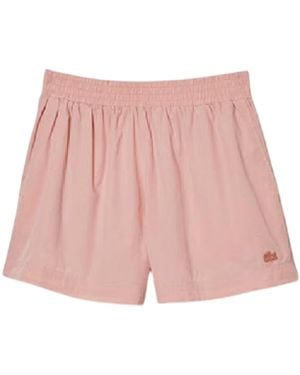 Lacoste Fleece-Short Met Logo Voor - Rood