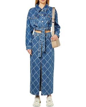 HUGO Denim Slim Maxi Rok - Blauw