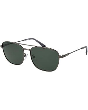 Polaroid Grey Stainless Steel Sunglasses - Green