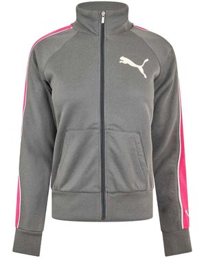 PUMA Gestreepte Trainingsjas Voor - Grijs