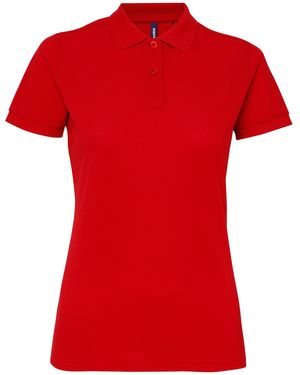 Asquith & Fox Ladies Short Sleeve Performance Blend Polo Shirt - Red