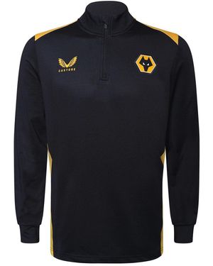 Castore Trainingsjack Met Kwartrits Voor Van Wolverhampton Wanderers Fc (Kaviaar/Oudgoud) - Blauw
