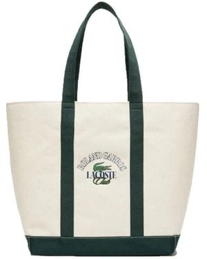 Lacoste Roland Garros Canvas Draagtas (Natuurlijke Afdrukken) - Meerkleurig