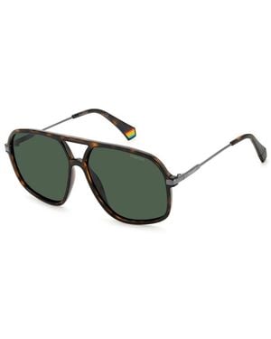 Polaroid Brown Plastic Sunglasses - Green