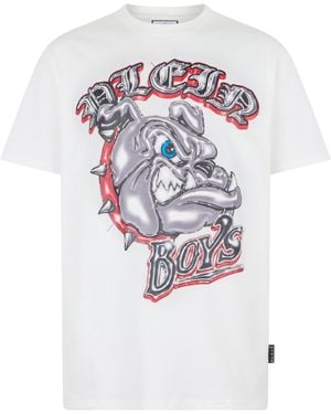 Philipp Plein T-Shirt Met Ronde Hals En Korte Mouwen - Wit