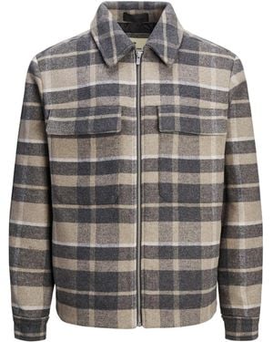 Jack & Jones Jprblurussel Wool Blend Jacket Sn Dessin - Grijs